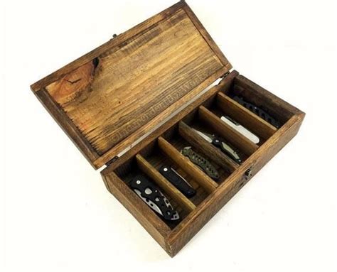 small metal gift boxes for knives|wooden pocket knife storage box.